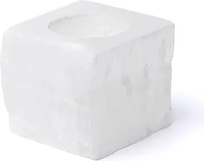 Zdjęcie produktu dla Selenitowy kwadratowy świecznik na tealighty - zestaw 2 szt. - ±6x6cm