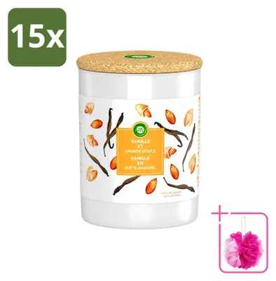 Imagen del producto de 15 velas perfumadas Air Wick, aroma vainilla y almendra dulce, pack ahorro, 15 unidades