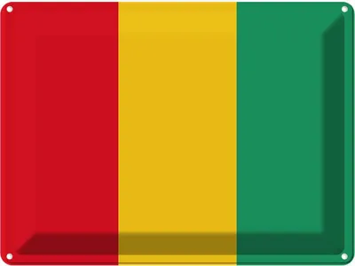 Produktbild von vianmo Blechschild 30x40 cm Guineas Guinea Flagge Fahne Wappen