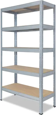 Productafbeelding van Metalen Stellingkast - Opslagrek Werkplaats - Opbergen Garage - Zonder Schroeven Montage - 180x120x45 cm - Verzinkt
