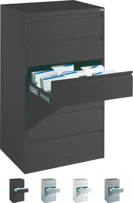 Produktbild von Karteischrank mit 6 Schubladen, lichtgrau, dreibahnig