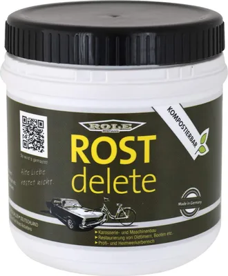 Produktbild von ROSTdelete Rostentferner | Entroster für Fahrrad, Auto, Motorrad, Werkzeug und mehr ohne giftige Dämpfe | Echter Rostentferner, kein Rostumwandler, Naturprodukt auf Basis von Zitronensäure [500g]