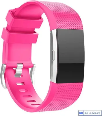Immagine prodotto di Bracciale per orologio | compatibile con Fitbit Charge 2 | cinturino sportivo in silicone | fitness tracker | rosa | grande