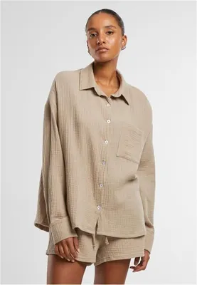 Produktbild von Urban Classics Damen Oversized Musselinbluse, Farbe: pudrigrosa - Größe: S
