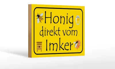 Produktbild von Holzschild Hinweis 18x12cm Honig direkt vom Imker