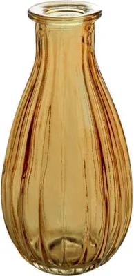 Produktbild von Glasvase "RIM" Ø 7 x 14,5cm | Vase aus Glas Blumenvase BERNSTEIN