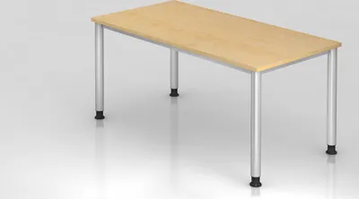 Produktbild von Sitz-Steh-Schreibtisch Olavi | Ahorn | Breite 160cm | Höhe 68,5-81cm | stufenlos höhenverstellbar | Rechteckform