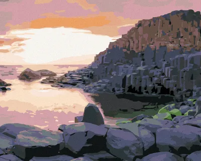 Produktbild von Zuty - Malen nach Zahlen - SONNENUNTERGANG, IRLAND (TED DAVIS), 40x50 cm, mit Keilrahmen (bereits gespannt)