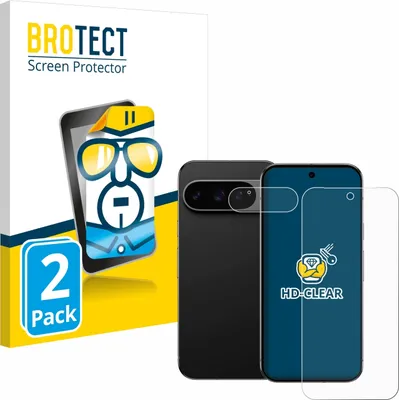 Produktbild von 2x Für Google Pixel 9 Pro XL (Display+Kamera) Schutzfolie BROTECT Displayschutz Display Schutz Folie Klar Transparent