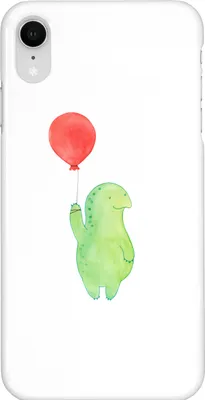 Produktbild von Mr. & Mrs. Panda Iphone XR Handyhülle Schildkröte Luftballon - Weiß - Geschenk, Premium Kunststoff, Ballon, Schildkröten, Motivationsspruch, Jahrmarkt, Handy Case