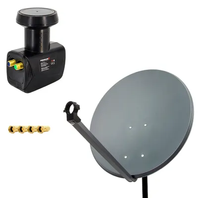 Produktbild von PremiumX SAT Anlage 60cm Satellitenschüssel ALU Twin LNB 4x F-Stecker