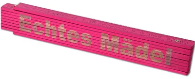 Produktbild von TE-Trend Zollstock Pink 2 Meter Maßstab Gliedermaßstab Gravur Echtes Mädel