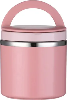 Produktbild von Thermobehälter mit Griff, 1000ml Edelstah Warmhaltebehälter für Essen, Lunchbox Speisebehälter, Rosa