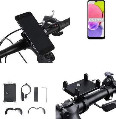 Produktbild von K-S-Trade Handyhalterung für das Fahrrad kompatibel mit Samsung Galaxy A03 Halter Lenkstange Fahrradhalterung Motorrad Bike Mount Befestigung