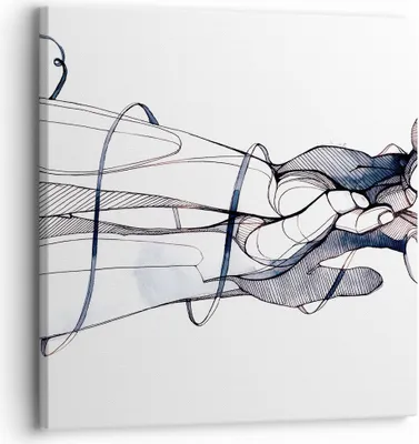 Produktbild von Bild auf Leinwand - Leinwandbild - Einteilig - Hände Surrealismus Grafik - 30x30cm - Wand Bild - Wanddeko - Wandbilder - Leinwanddruck - Bilder - Wanddekoration - Leinwand bilder - AC30x30-4447