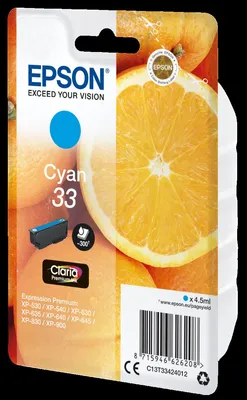 Zdjęcie produktu dla Wkład atramentowy Epson 33 Cyan (C) (ok. 300 stron)