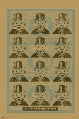 Productafbeelding van Monopoly - Gezichtsmode - Poster, plakat, print - Formaat 61x91,5 cm