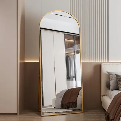 Immagine prodotto di Specchio a figura intera - Specchio da parete - Grande specchio - Specchio da parete - Specchio per la camera da letto - Cornice in alluminio dorato