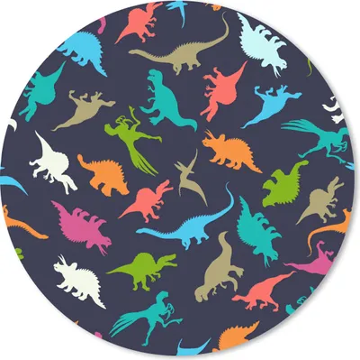 Produktbild von MuchoWow® Mauspad Mousepad Muster - Dino - Farben - Jungen - Kinder - Kind 20x20 cm - Mousepads - Maus Mat - Pad - Mausunterlage - Schreibtischmatte