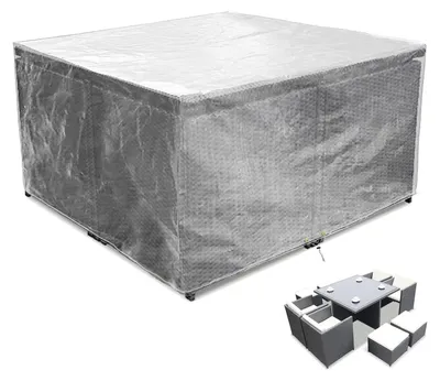 Produktbild von Omgoods – Wasserdichte Schutzhülle für Gartenmöbel, geeignet für runde Tische – 135x135x71 cm