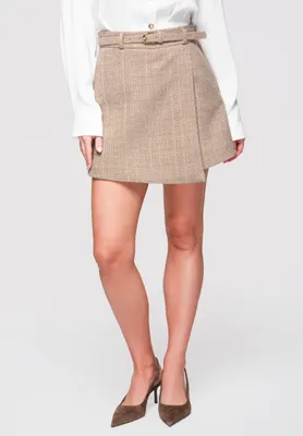 Produktbild von LARICA Mini Rock-Shorts High Waist Figurbetont Elegant OW-GL-E0002 taupe L