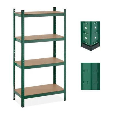 Produktbild von Relaxdays Schwerlastregal, 4 Ebenen, HBT 156 x 80 x 40 cm, 280 kg Tragkraft, Metall, Lagerregal für Keller, Garage, grün