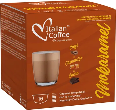 Obrázek produktu pro Kapsle Mokaramel Italian Coffee pro kávovar Dolce Gusto - 16 kusů
