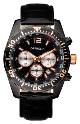 Produktbild von Orphelia 153-6901-44 Herren-Armbanduhr, Edelstahl-Gehäuse, Leder-Armband