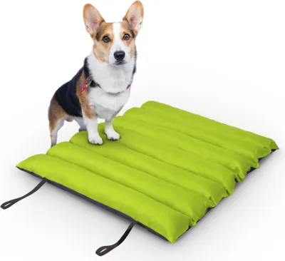 Produktbild von Hundematte 85x70cm ( Limette ) - Outdoor - wasserabweisend & atmungsaktiv - Hundebett gepolstert - waschbares Hundekissen für draußen