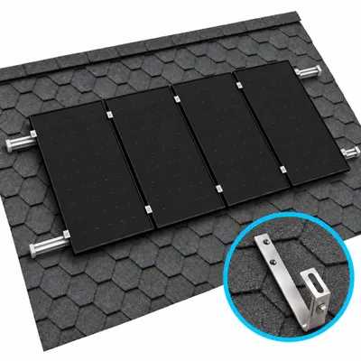 Produktbild von 1x Erweiterungs‑Montageset Bitumendach Silber – Solarmodul‑Halterung Schrägdach, PV‑Befestigung auf Bitumen, für Balkonkraftwerk