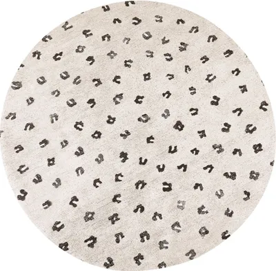 Obrázek produktu pro BELIANI Koberec béžový bavlněný ⌀ 140 cm kulatý zvířecí motiv moderní obývací pokoj ložnice