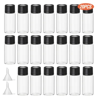 20 Glas-Miniflaschen 5 ml mit Schraubdeckel, transparent