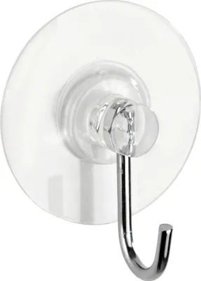 Produktbild von WENKO Static-Loc® Nickelhaken rund Transparent 4er Set, Wandhaken, Befestigen ohne bohren