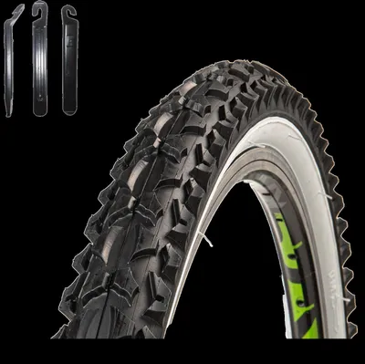 Produktbild von 1 x Roverstone Fahrradreifen 26 x 2,125 (57-559) Schwarz/Weiß inkl. Reifenheber