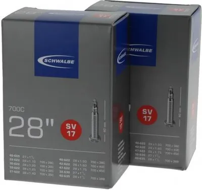 Produktbild von Schwalbe Unisex – Erwachsene SV40 Fahrradschlauch, schwarz, SV17 40mm 2er Set, schwart