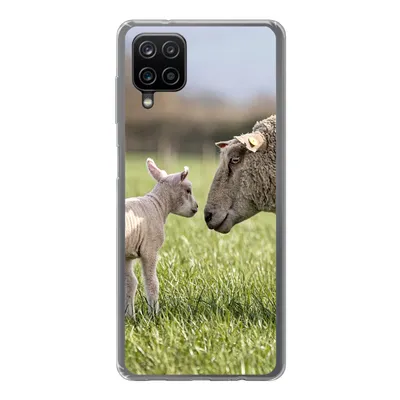 Produktbild von MuchoWow® Handyhülle Schutzhülle Hülle für Samsung Galaxy A12 Schafe - Gras - Lamm Silikon Softcase Handy Hülle - Bild