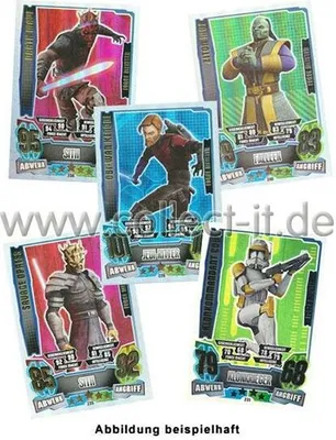 Produktbild von FA4 - Spar 1 - 5 verschiedene Force Meister - Star Wars Force Attax - SERIE 4