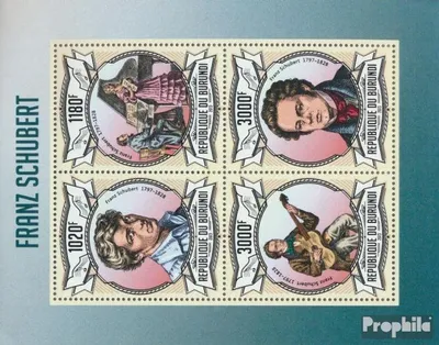 Produktbild von Briefmarken Burundi 2013 Mi 3023-3026 Kleinbogen (kompl. Ausgabe) postfrisch Franz Schubert