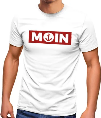 Produktbild von Herren T-Shirt Moin norddeutsch Morgen Anker Fashion Streetstyle Neverless® weiß 4XL