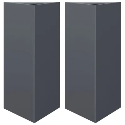 Produktbild von vidaXL Pflanzkübel 2 Stk. Anthrazit Dreieckig 40x34,5x75 cm Stahl