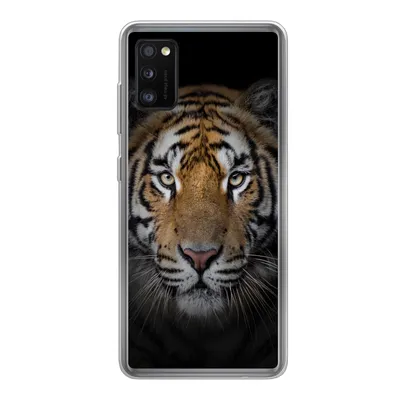 Produktbild von MuchoWow® Handyhülle Schutzhülle Hülle für Samsung Galaxy A41 Tiger - Wildtiere - Porträt - Schwarz - Tiere Silikon Softcase Handy Hülle - Mobiltelefon