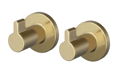 Produktbild von Lenz JUNA Handtuchhaken Gold- einfache Wandmontage - vielseitig einsetzbar - 2er Set - 3,5cm Durchmesser - 4146841