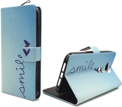 Produktbild von Handyhülle Tasche für Handy Huawei G8 Schriftzug Smile Blau