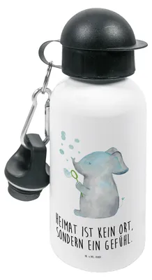 Produktbild von Mr. & Mrs. Panda Trinkflasche Elefant Seifenblasen - Weiß - Geschenk, Liebesspruch, Kindergartenflasche, Wasserflasche, Kindergarten, Lustige Sprüche, Elefanten, Heimat