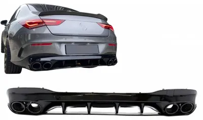 Imagen del producto de Difusores para parachoques y extremos de escape para Mercedes CLA X118 C118, línea deportiva, modelo 19-06.25, con aspecto CLA45S.