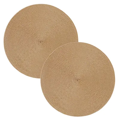 Produktbild von Tischset 2er Set Caramel rund 35 cm Ø Platzset abwaschbar Platzdeckchen