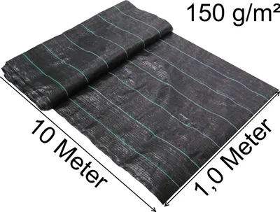 Produktbild von 10 m² Unkrautflies Unkrautgewebe Bändchengewebe Mulchflies Mulchgewebe schwarz
