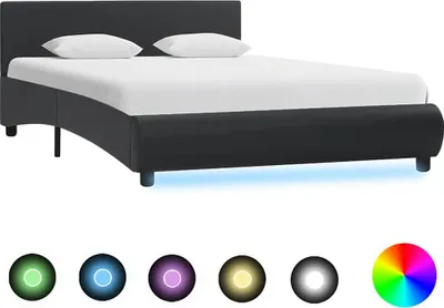 Obrázek produktu pro vidaXL Postel s LED osvětlením bez matrace černá 120x200 cm