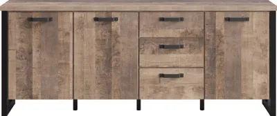 Produktbild von trendteam Emile Sideboard Tabak Eiche Nachbildung/Schwarz, B/H/T ca. 214/86/45 cm