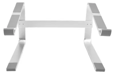 Zdjęcie produktu dla Ergonomiczna podstawka pod laptopa z stopu aluminium – podwyższenie do laptopa i komputera stacjonarnego z funkcją chłodzenia, do domu i biura, kolor srebrny
